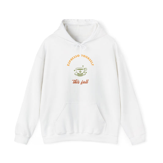 Fall Vibes Hoodie, Cozy Autumn Sweatshirt, Espresso Yourself Sweatshirt, Gift for Coffee Lovers, Casual Fall Fashion - MaisonThreadory