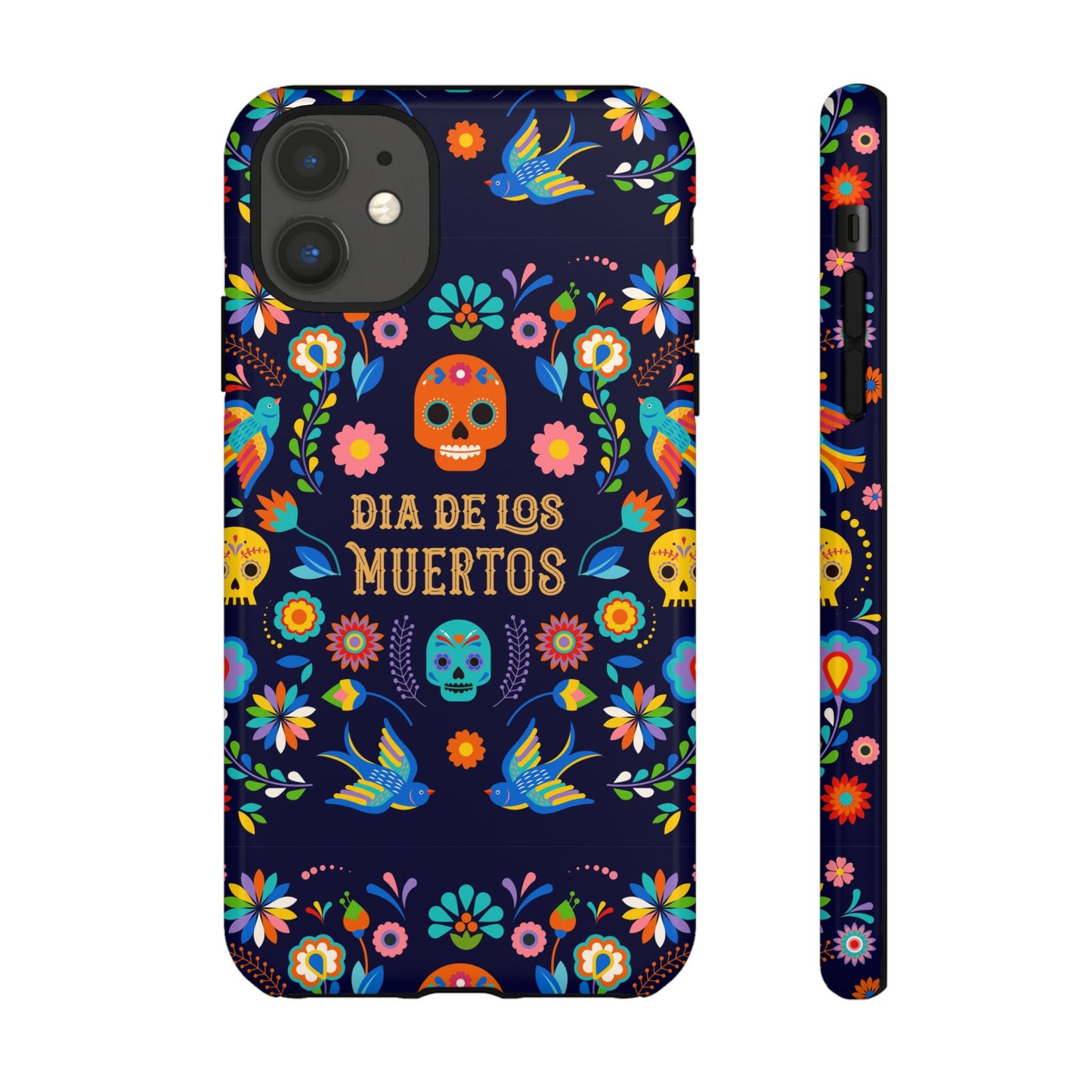 Colorful Dia de los Muertos Phone Case, Skull Design, Floral Phone Cover, Sugar Skull Accessories, Day of the Dead Gift