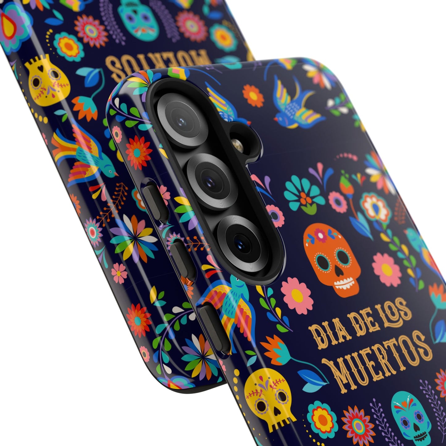 Colorful Dia de los Muertos Phone Case, Skull Design, Floral Phone Cover, Sugar Skull Accessories, Day of the Dead Gift