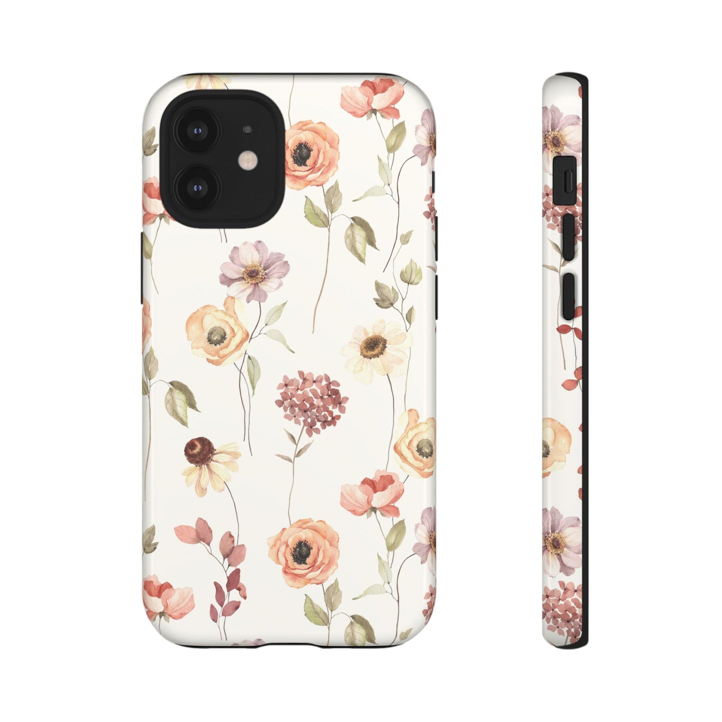 Floral Phone Case, Cute Flower Cover, Botanical Tough Case, Protective Smartphone Shell, Chic Floral Design, Trendy iPhone Case