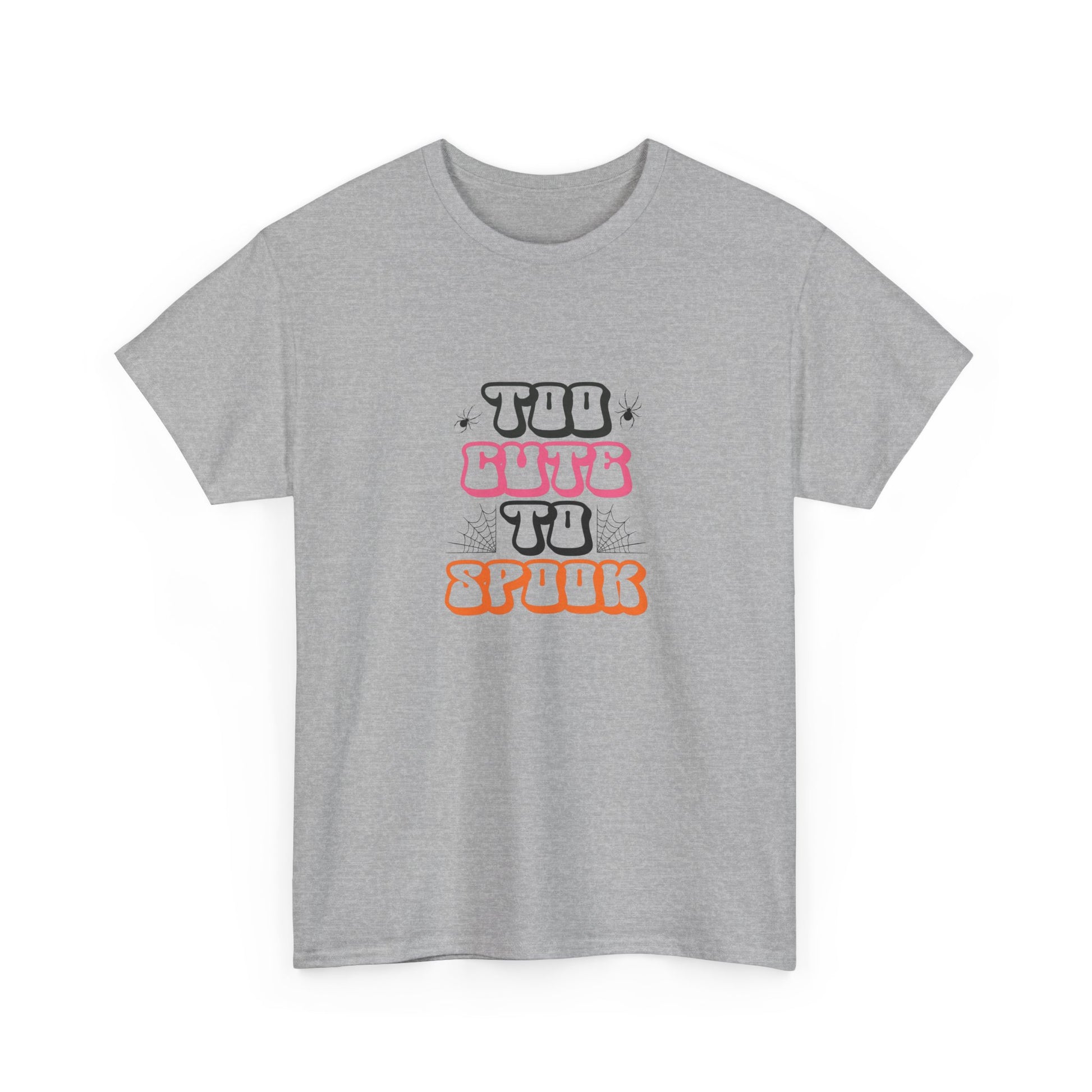 Too Cute to Spook Unisex Heavy Cotton Tee - Fun Halloween Shirt, Fall Festivities, Spooky Vibe, Costume Top, Cute Halloween Apparel - MaisonThreadory