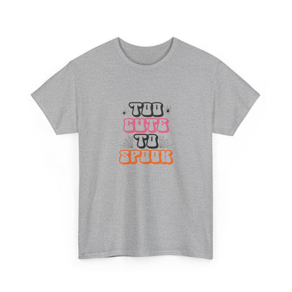 Too Cute to Spook Unisex Heavy Cotton Tee - Fun Halloween Shirt, Fall Festivities, Spooky Vibe, Costume Top, Cute Halloween Apparel - MaisonThreadory