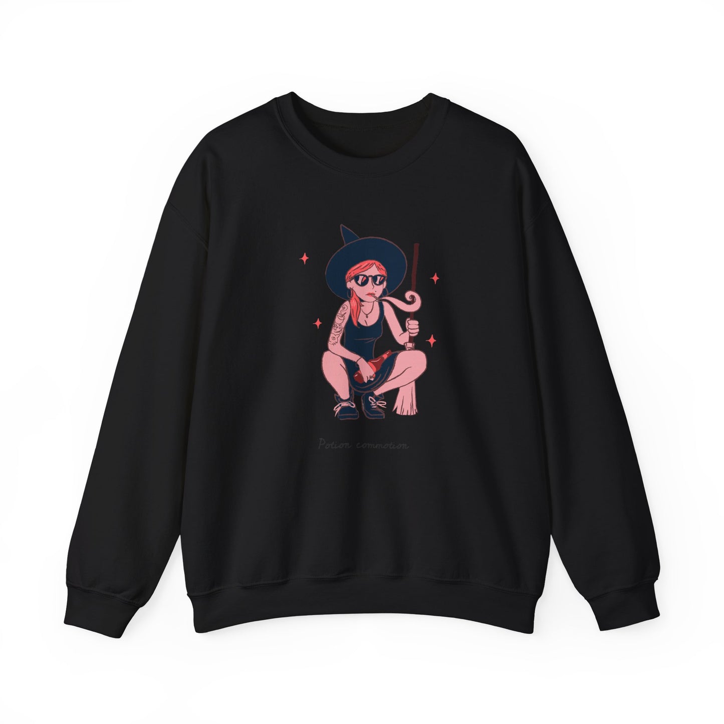 Witchy Vibes Crewneck Sweatshirt, Cozy Fashion, Unisex Sweatshirt, Gift for Her, Casual Wear, Halloween Apparel - MaisonThreadory