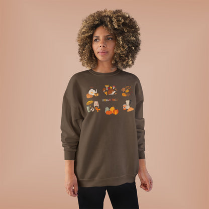 Cozy Fall Sweatshirt - Hello Fall Design, Unisex Fall Apparel, Eco-Friendly Sweater, Perfect for Autumn Celebrations, Gift for Nature Lovers - MaisonThreadory
