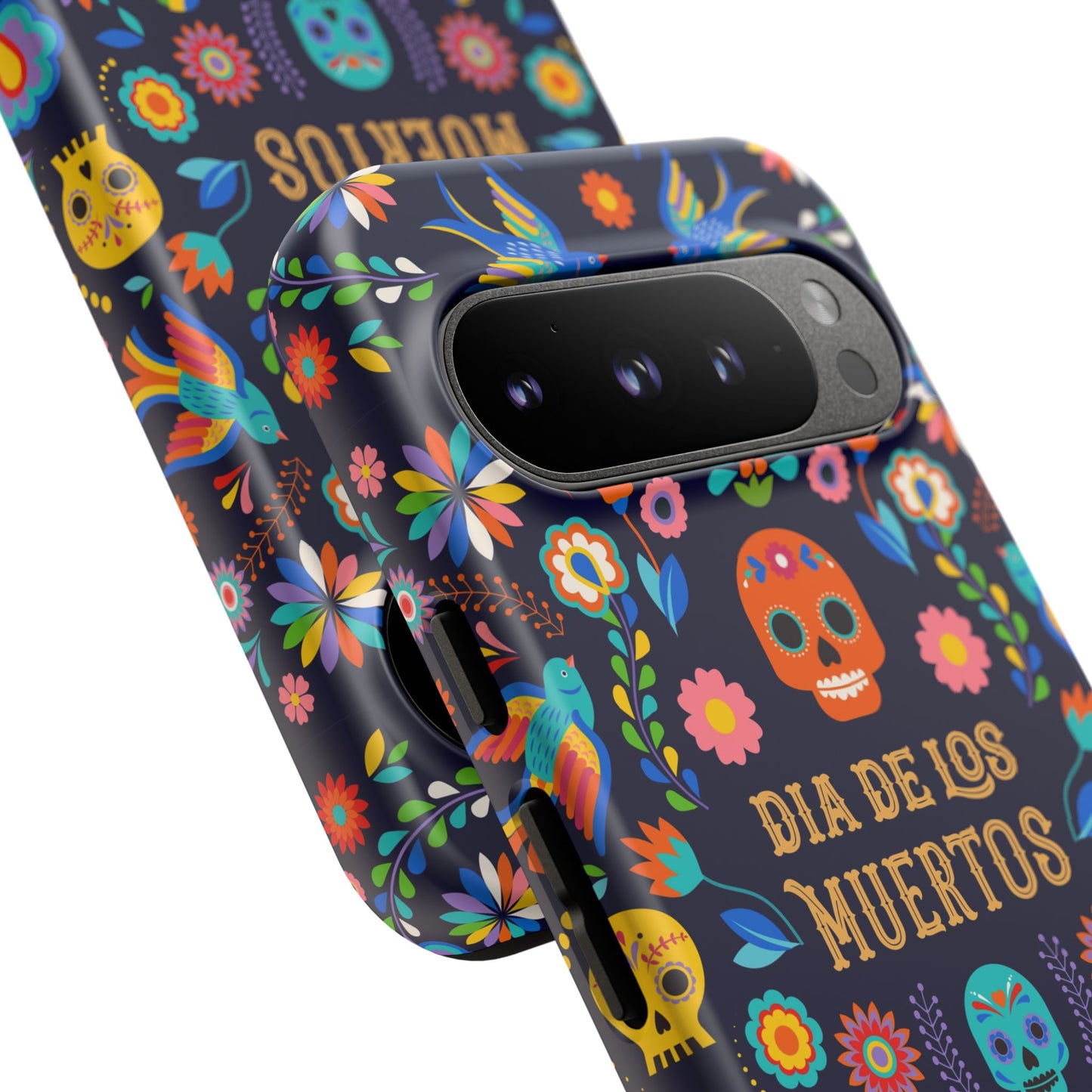 Colorful Dia de los Muertos Phone Case, Skull Design, Floral Phone Cover, Sugar Skull Accessories, Day of the Dead Gift