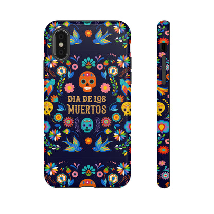 Colorful Dia de los Muertos Phone Case, Skull Design, Floral Phone Cover, Sugar Skull Accessories, Day of the Dead Gift