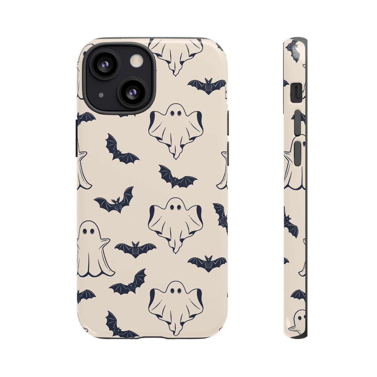 Halloween Phone Case, Ghosts and Bats, Cute Phone Cover, Spooky Accessories, Fall Decor, Gifts for Her, Halloween Party - MaisonThreadory