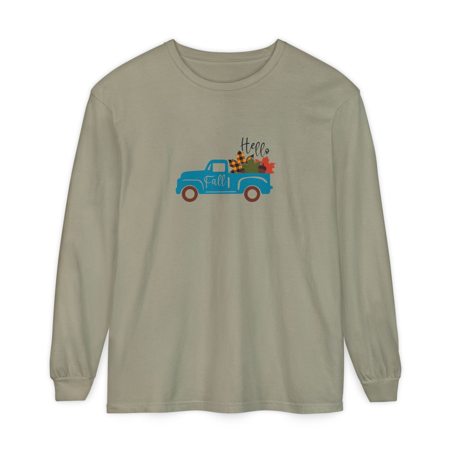 Hello Fall Long Sleeve T-Shirt, Unisex Seasonal Tee, Cozy Autumn Apparel, Thanksgiving Gift, Cute Outdoor Shirt - MaisonThreadory