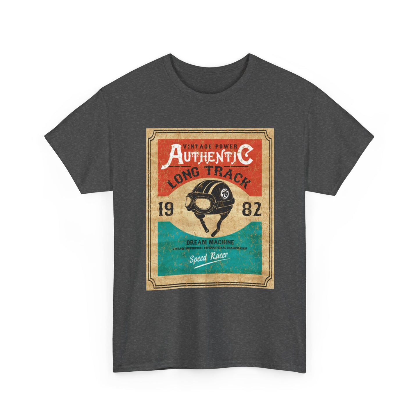 Vintage-Inspired Unisex Heavy Cotton Tee, Retro Graphic Tee, Authentic Long Track Shirt, Casual Vintage Wear, Gift for Racing Fans - MaisonThreadory