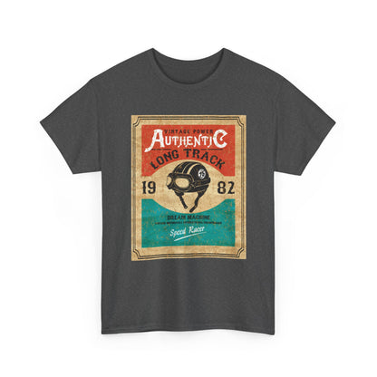 Vintage-Inspired Unisex Heavy Cotton Tee, Retro Graphic Tee, Authentic Long Track Shirt, Casual Vintage Wear, Gift for Racing Fans - MaisonThreadory