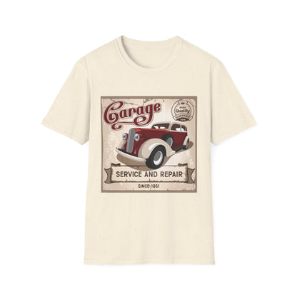 Vintage Garage Service T-Shirt, Car Lover Gift, Classic Auto Enthusiast Tee, Dad Father's Day Gift, Retro Automotive Apparel