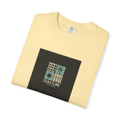 Coastline T-Shirt, Unisex Garment-Dyed Tee, Casual Summer Wear, Coastal Vibes, Beach Day Apparel, Vacation Essential - MaisonThreadory