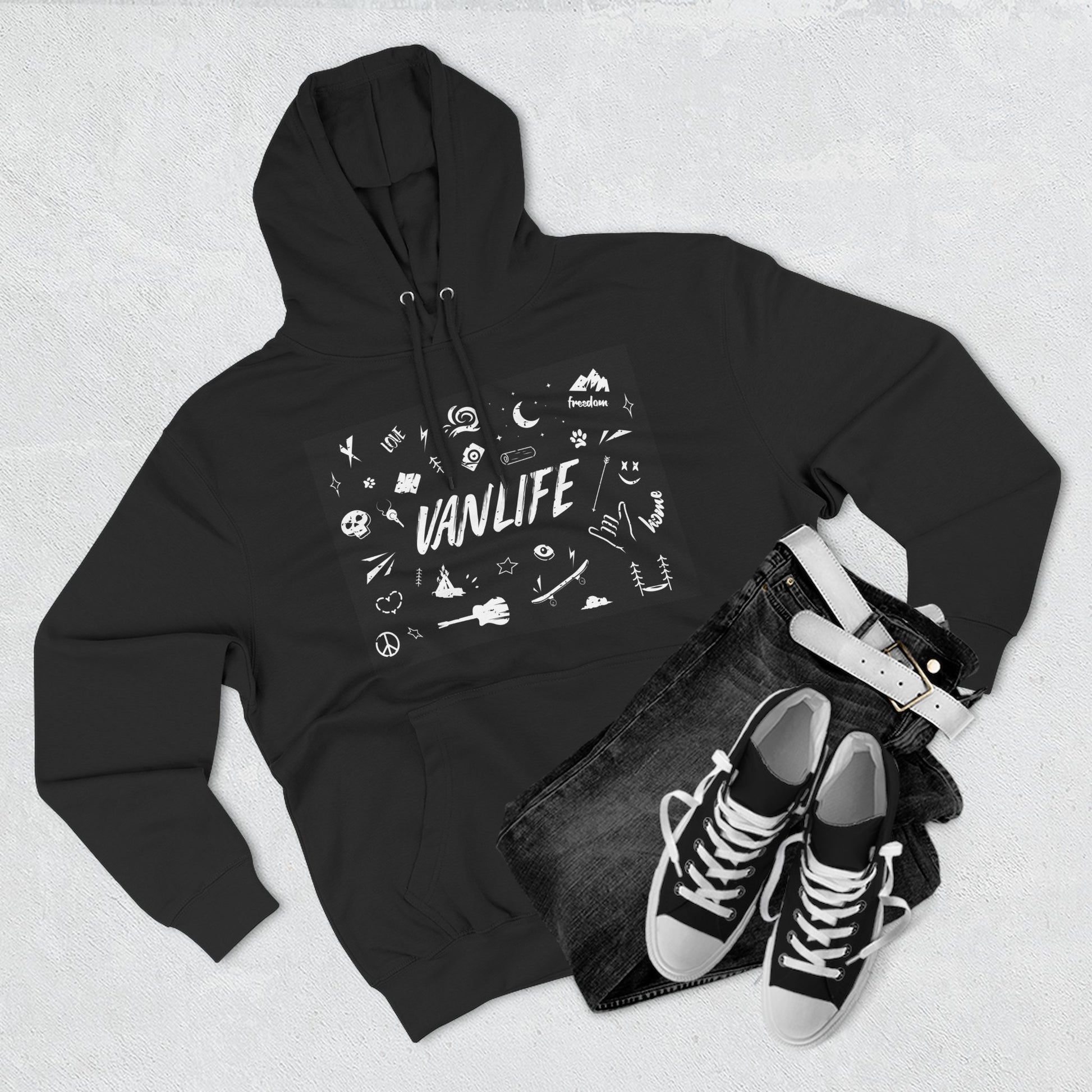 Vanlife Adventure Hoodie - Cozy Fleece Sweatshirt for Travel Lovers, Outdoor Enthusiasts, Camping, Road Trips, Gift for Explorer - MaisonThreadory