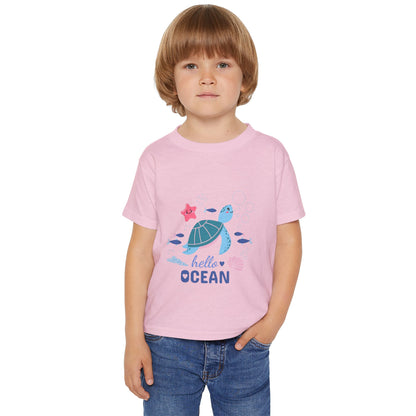 Toddler T-Shirt — “Hello Ocean” Sea Turtle Graphic