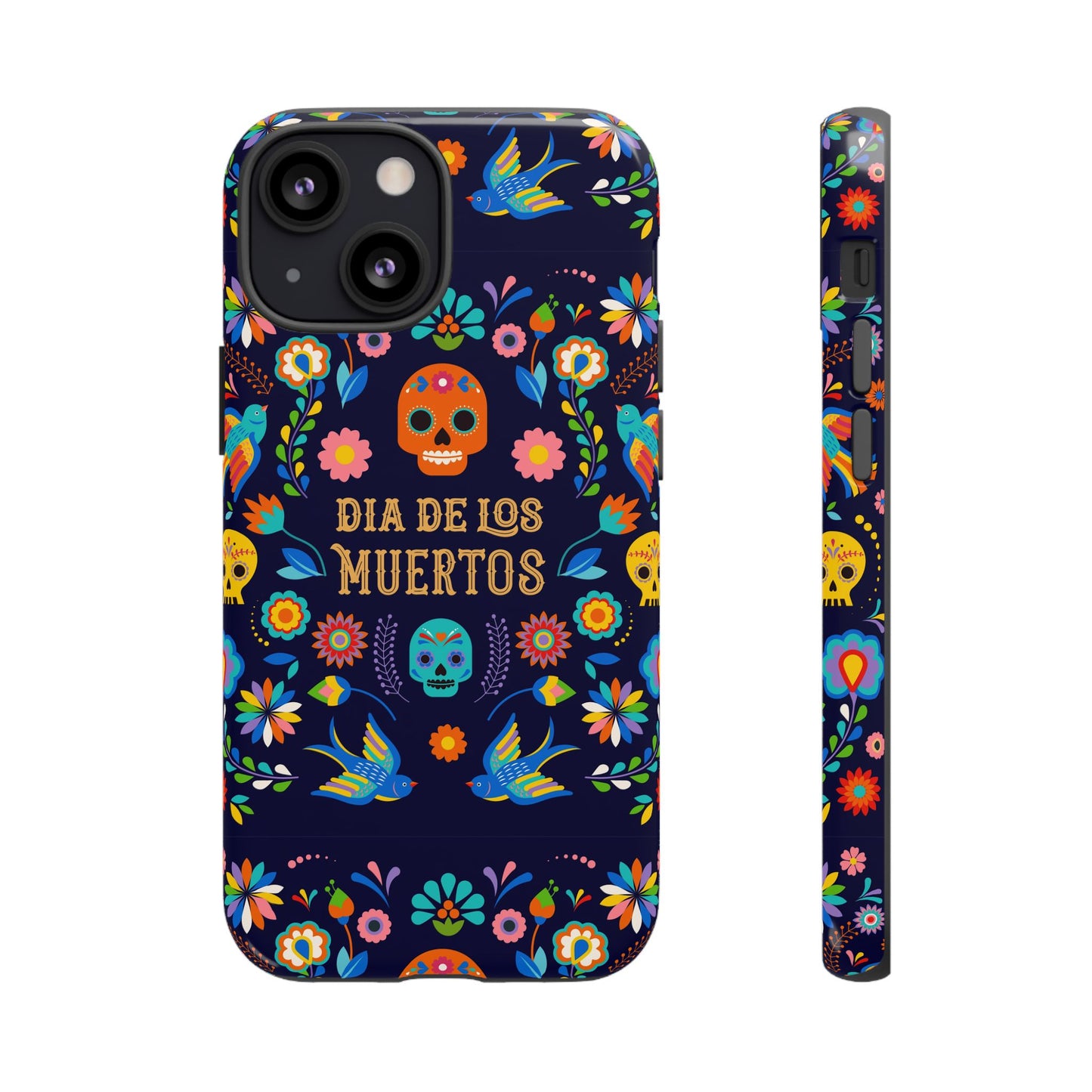 Colorful Dia de los Muertos Phone Case, Skull Design, Floral Phone Cover, Sugar Skull Accessories, Day of the Dead Gift