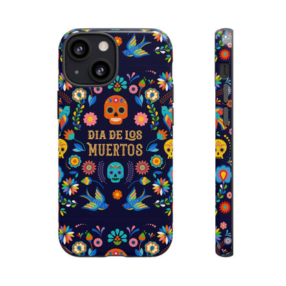 Colorful Dia de los Muertos Phone Case, Skull Design, Floral Phone Cover, Sugar Skull Accessories, Day of the Dead Gift