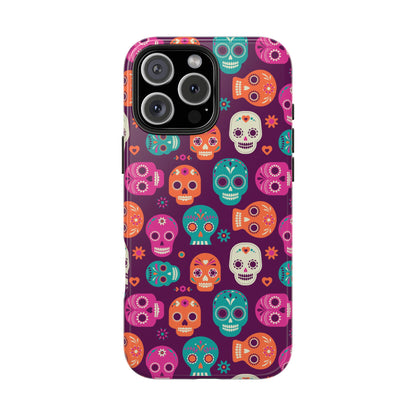 Colorful Skull Phone Case, Tough Cases for Halloween, Unique Phone Cover, Day of the Dead, Fun and Durable Accessories