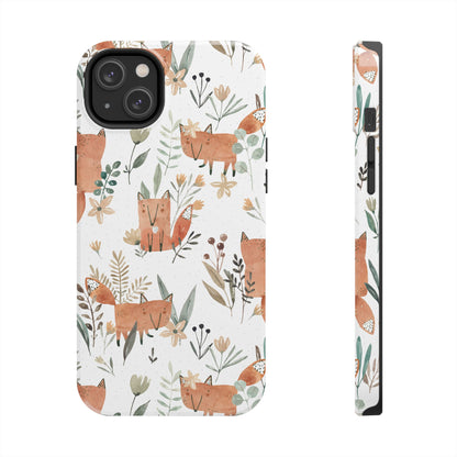 Floral Fox Phone Case, Tough Phone Cases for Nature Lovers, Cute Animal Phone Cover, Gift for Friends, Wildflower Design