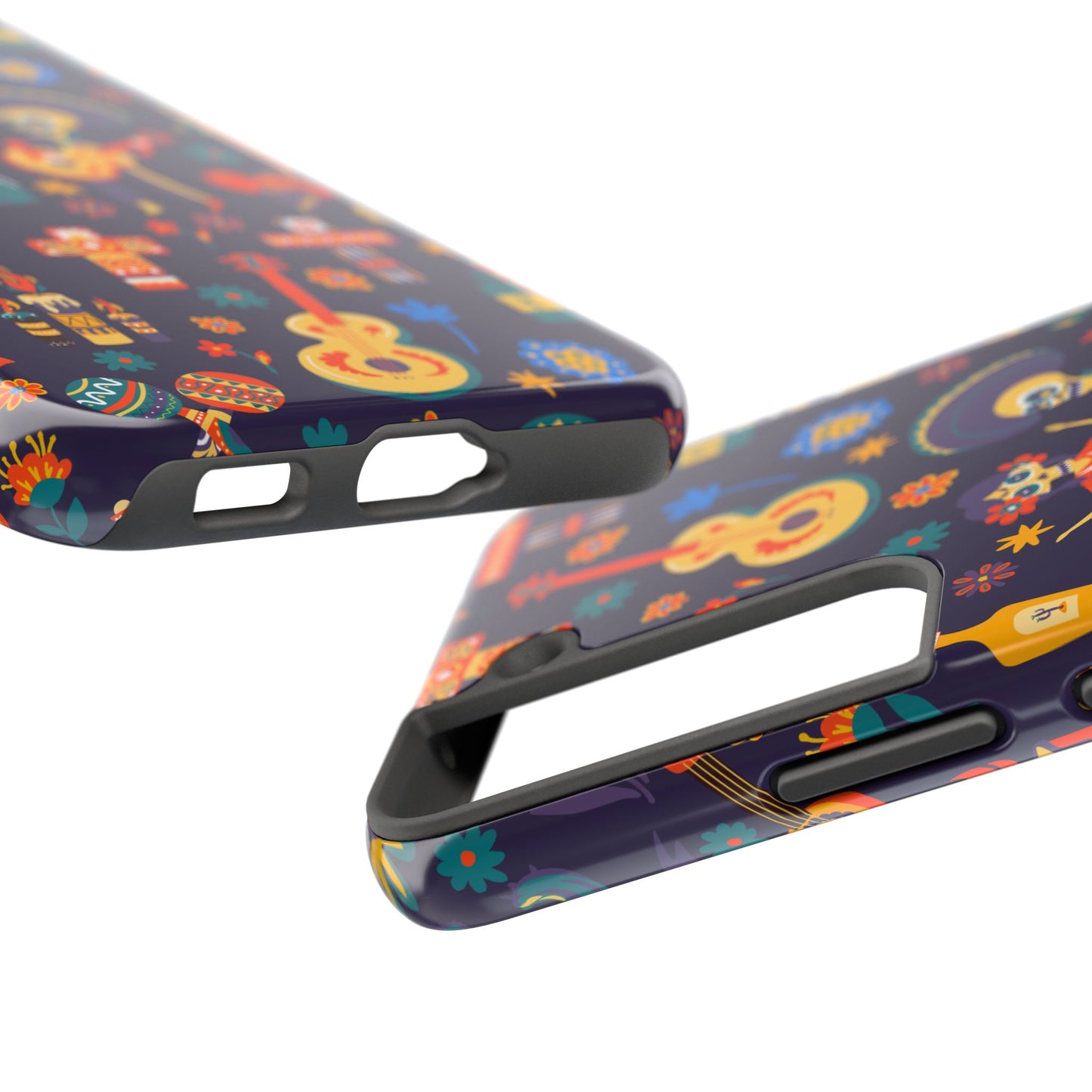 Colorful Dia de los Muertos Phone Case, Tough Case for Halloween, Gift for Music Lovers, Floral Phone Cover, Sugar Skull Art