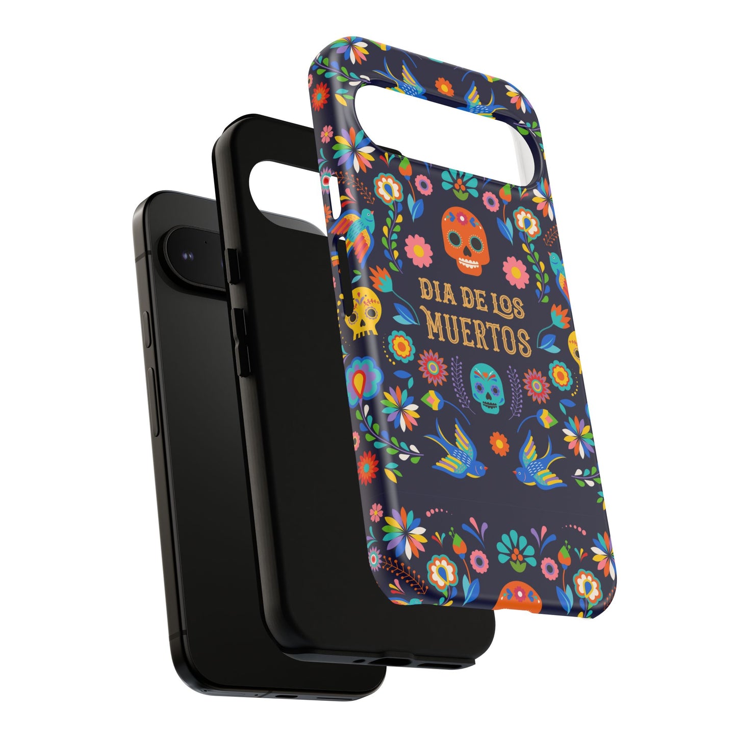 Colorful Dia de los Muertos Phone Case, Skull Design, Floral Phone Cover, Sugar Skull Accessories, Day of the Dead Gift