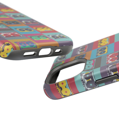 Retro Cassette Tape Phone Case, Vintage Style Tough Case, Music Lover Gift, Funky Tech Accessory, Fun Phone Cover