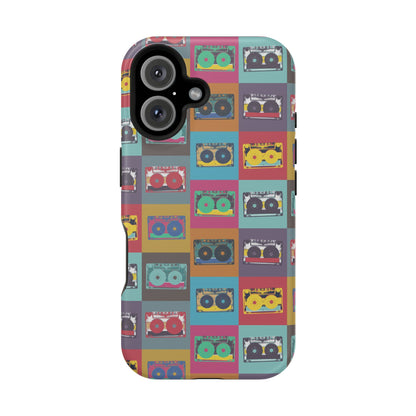 Retro Cassette Tape Phone Case, Vintage Style Tough Case, Music Lover Gift, Funky Tech Accessory, Fun Phone Cover