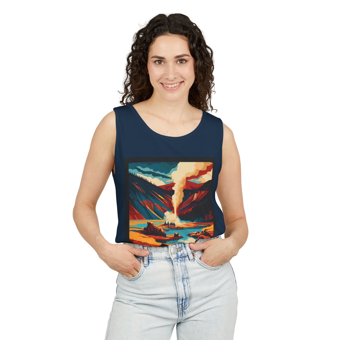 Vintage Yellowstone Tank Top, Comfortable Summer Top, Adventure Apparel, Nature Lover Gift, Unisex Outdoor Wear, Travel Essentials
