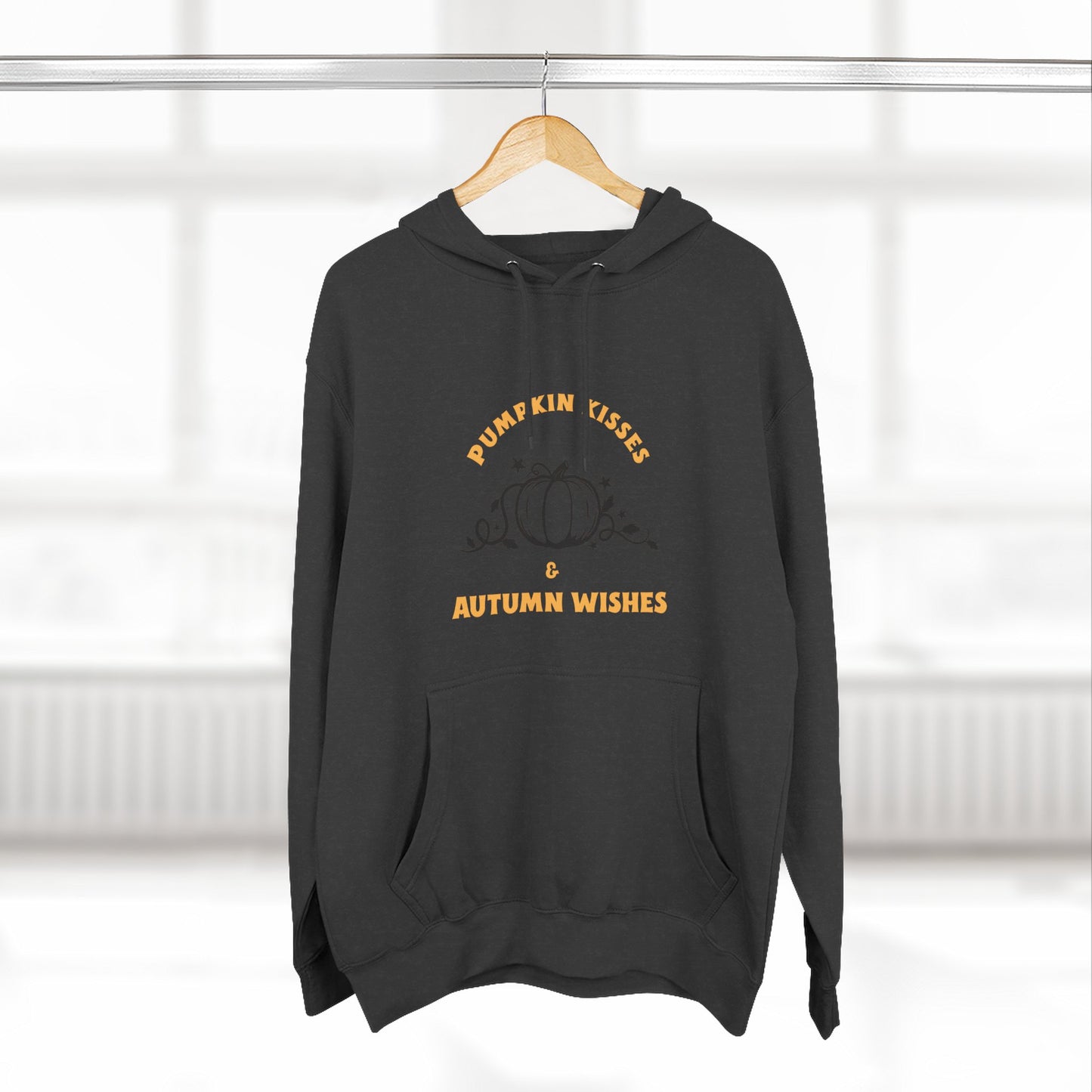 Autumn Wishes Fleece Hoodie, Cozy Fall Hoodie, Pumpkin Hoodie, Halloween Sweatshirt, Gift for Her, Seasonal Fashion - MaisonThreadory