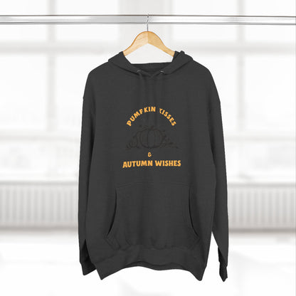 Autumn Wishes Fleece Hoodie, Cozy Fall Hoodie, Pumpkin Hoodie, Halloween Sweatshirt, Gift for Her, Seasonal Fashion - MaisonThreadory