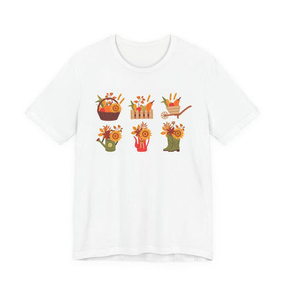 Flower Power Gardening Tee, Cute Gardening Shirt, Floral Unisex Tee, Nature Lover Apparel, Gift for Gardeners, Spring Fashion - MaisonThreadory