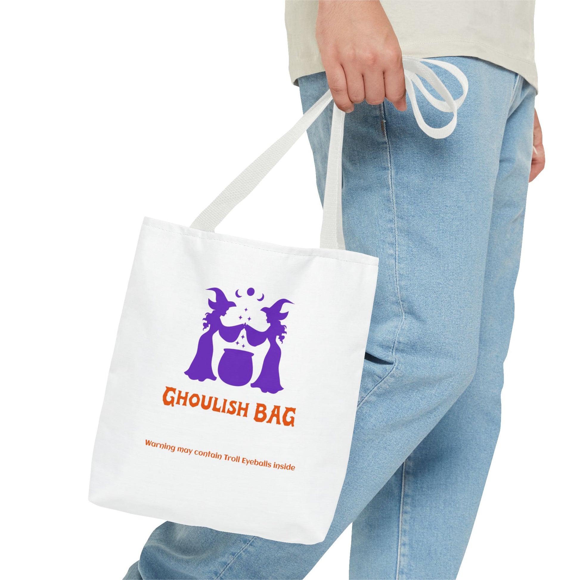 Ghoulish Tote Bag - Spooky Halloween Carryall, Trick-or-Treat Bag, Witchy Gift, Ghoul Tote for Fall, Party Essential - MaisonThreadory
