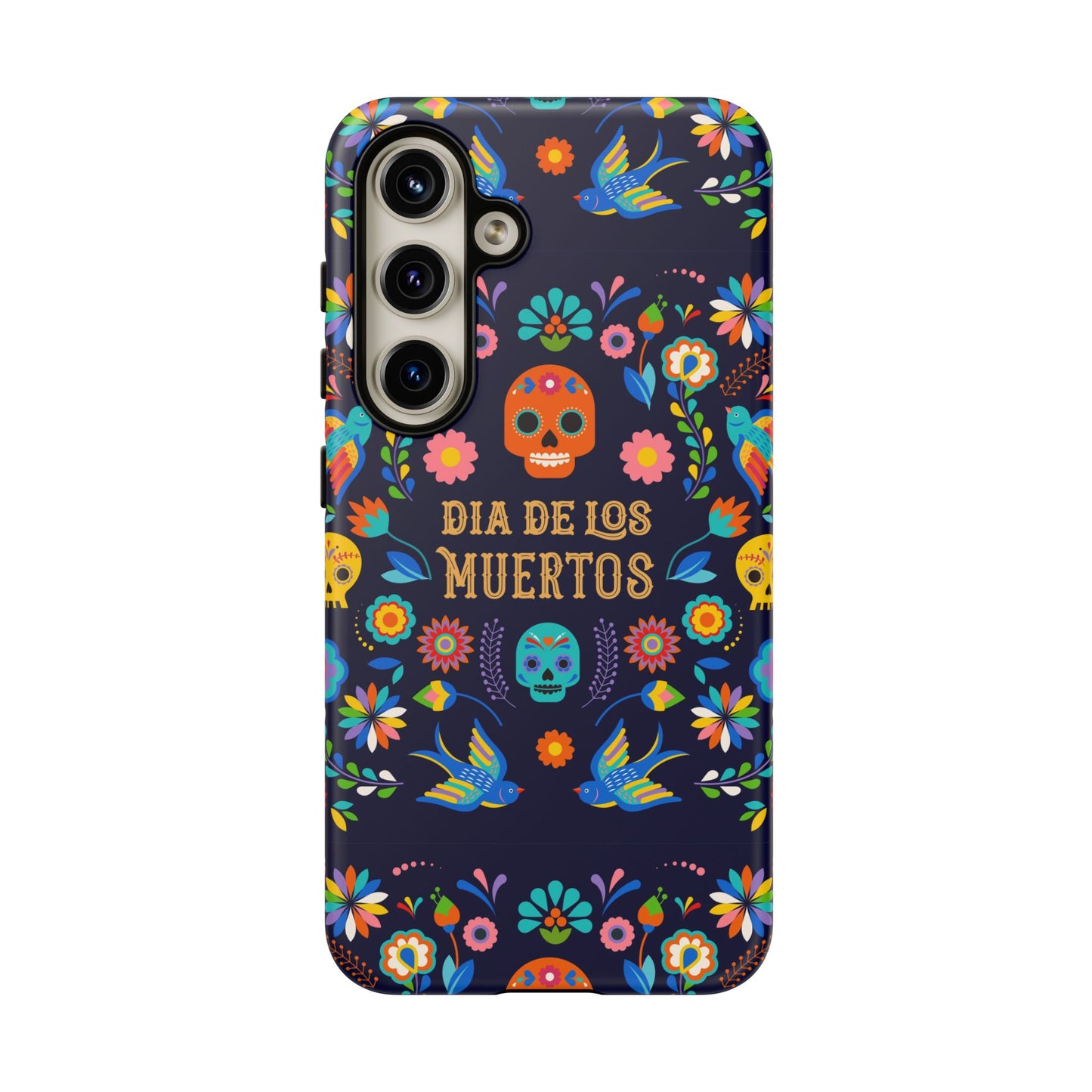 Colorful Dia de los Muertos Phone Case, Skull Design, Floral Phone Cover, Sugar Skull Accessories, Day of the Dead Gift