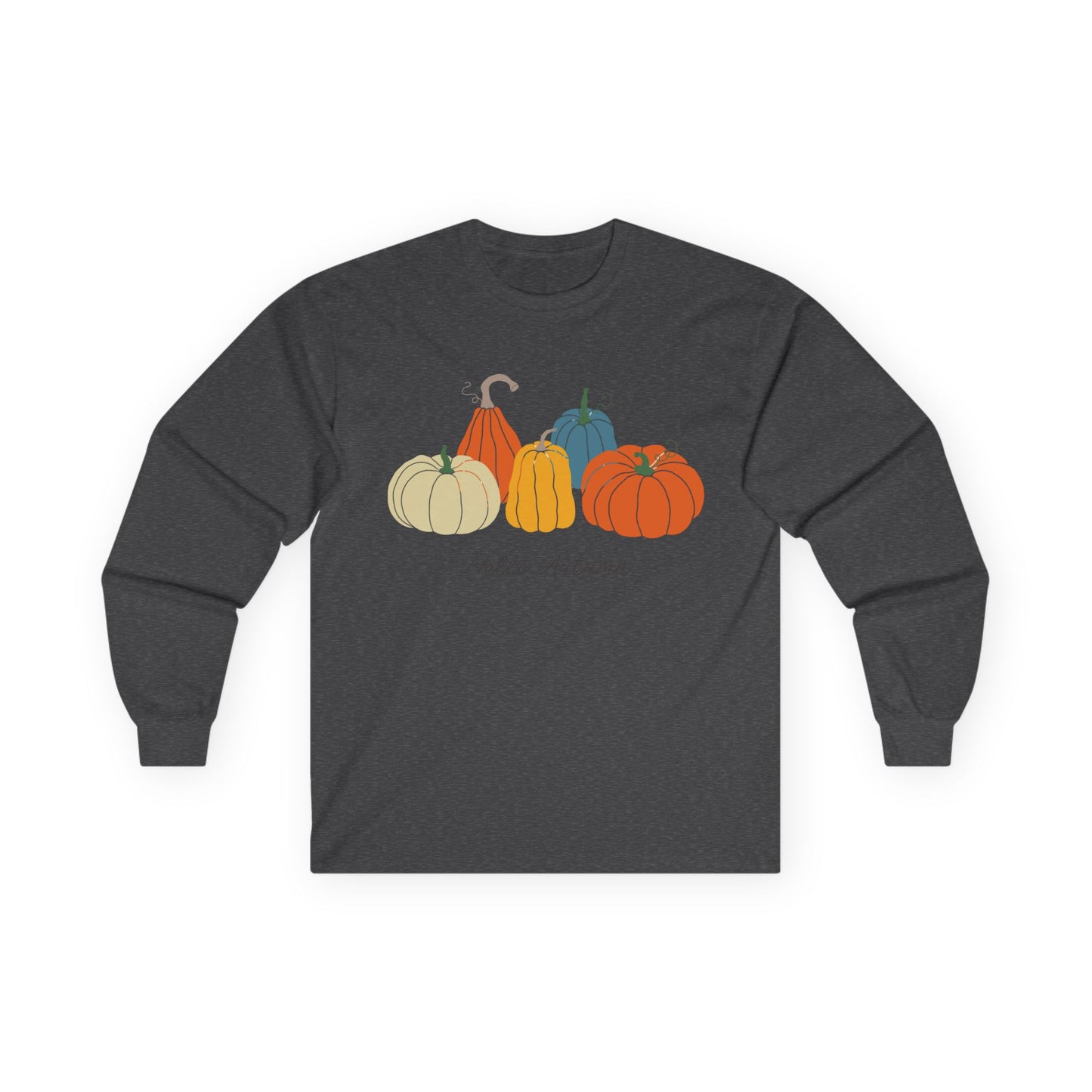 Autumn Pumpkins Long Sleeve Tee | Cozy Fall Shirt, Unisex Tee, Halloween Gift, Pumpkin Lovers Apparel, Casual Fall Outfit - MaisonThreadory