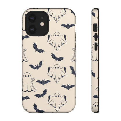 Halloween Phone Case, Ghosts and Bats, Cute Phone Cover, Spooky Accessories, Fall Decor, Gifts for Her, Halloween Party - MaisonThreadory