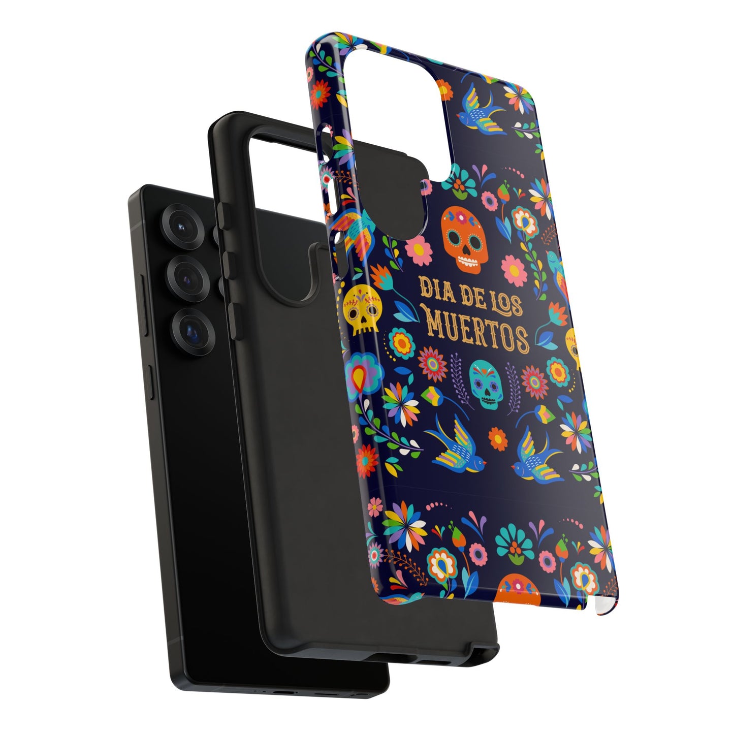 Colorful Dia de los Muertos Phone Case, Skull Design, Floral Phone Cover, Sugar Skull Accessories, Day of the Dead Gift