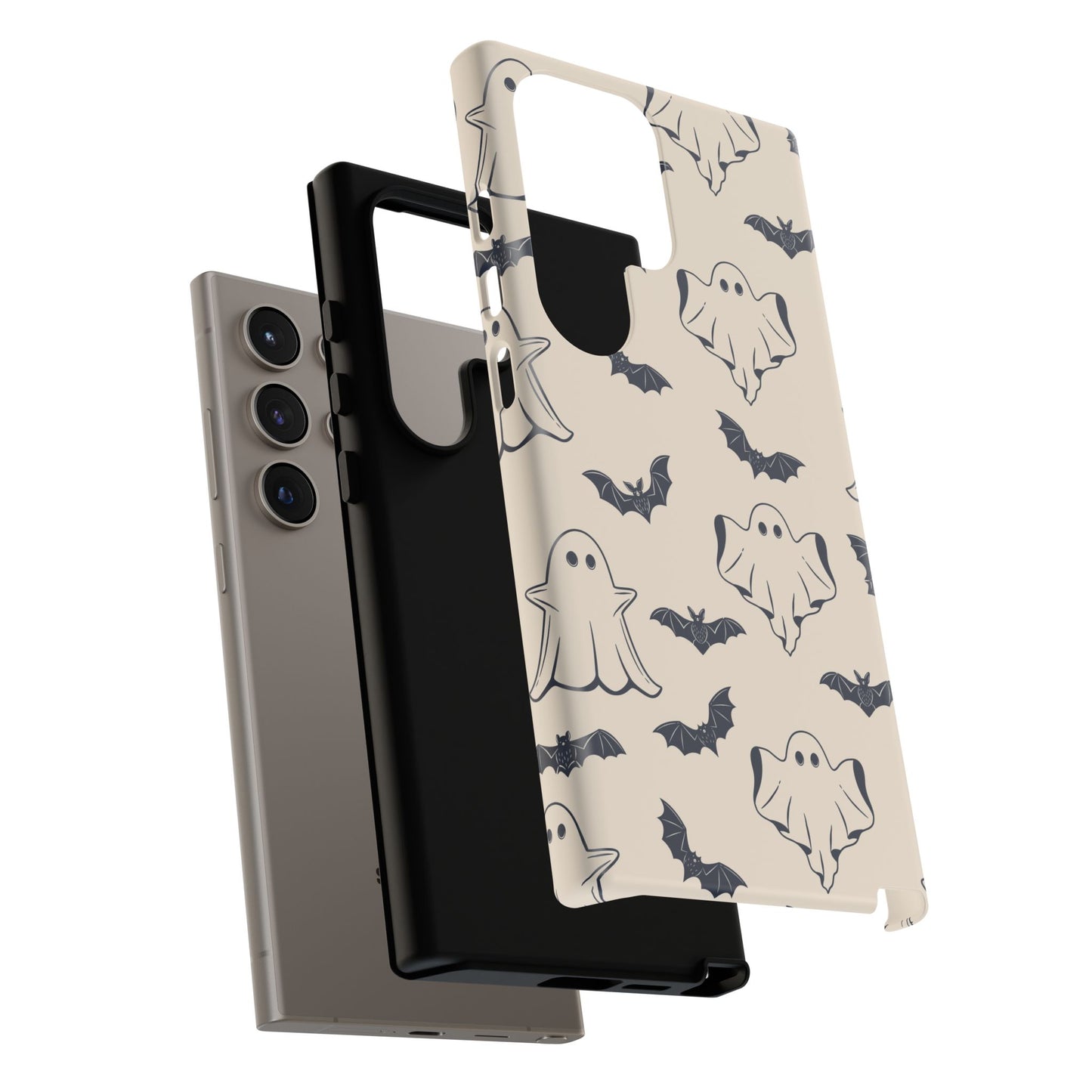 Halloween Phone Case, Ghosts and Bats, Cute Phone Cover, Spooky Accessories, Fall Decor, Gifts for Her, Halloween Party - MaisonThreadory