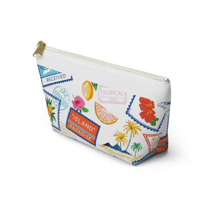 Tropical Accessory Pouch | Travel Cosmetic Bag | Beachy Zip Pouch | Fun Gift for Women | Floral Storage Clutch - MaisonThreadory