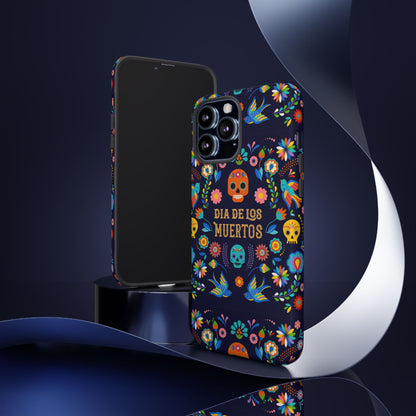 Colorful Dia de los Muertos Phone Case, Skull Design, Floral Phone Cover, Sugar Skull Accessories, Day of the Dead Gift