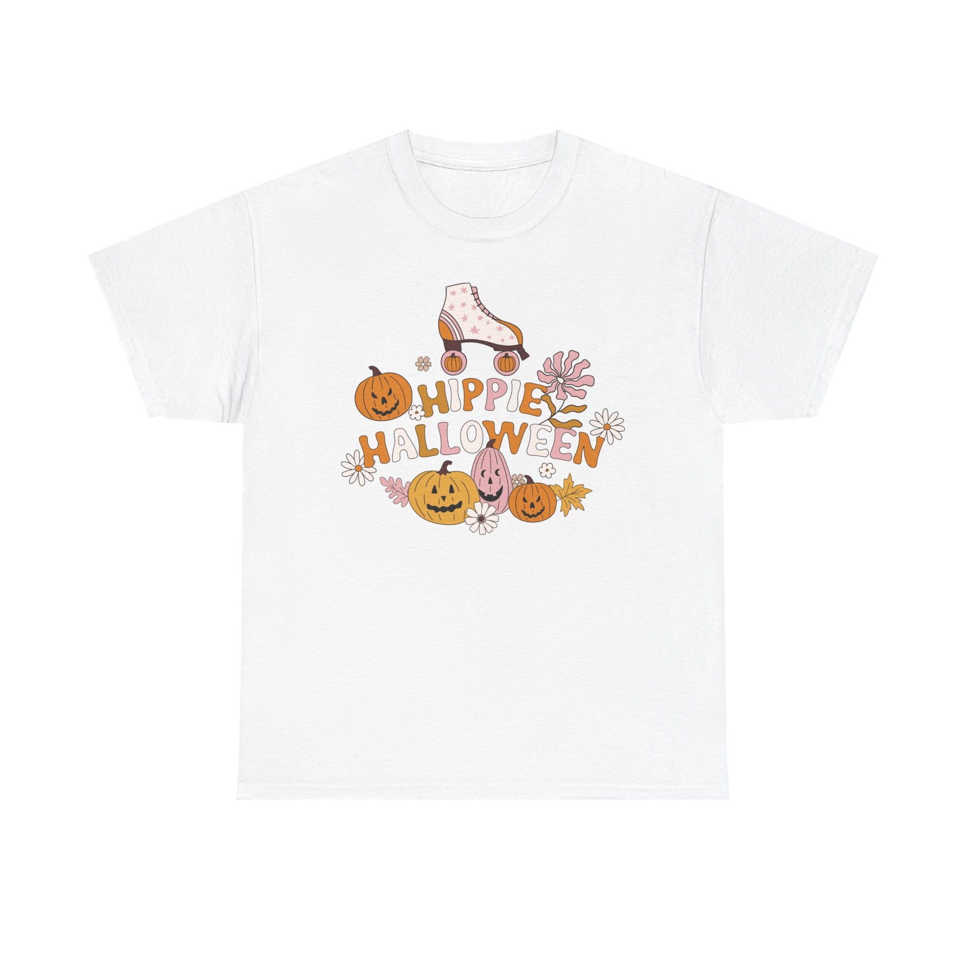 Hippie Halloween Tee, Boho Unisex Shirt, Spooky Festival T-Shirt, Retro Costume Top, Vintage Style Clothes - MaisonThreadory