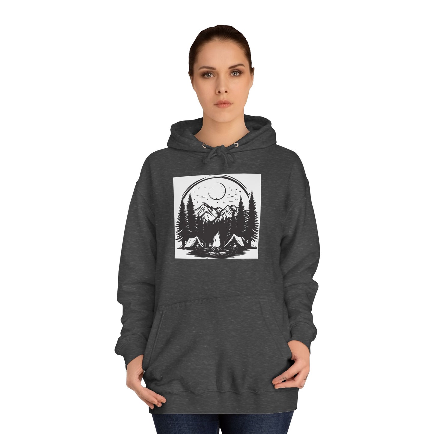 Nature-Inspired Unisex College Hoodie | Camping, Adventure, Outdoor Lover Gift, Cozy Pullover, College Apparel - MaisonThreadory