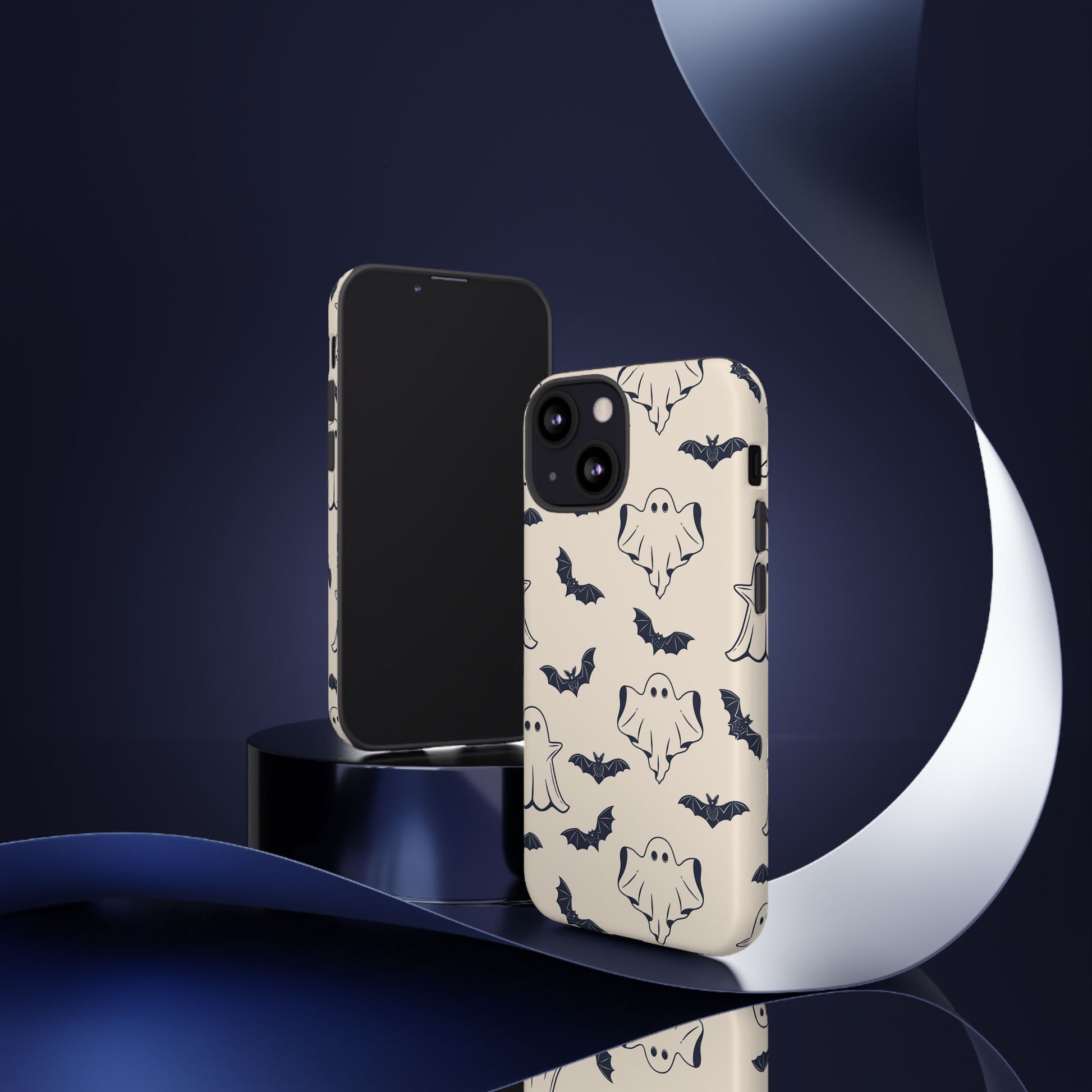 Halloween Phone Case, Ghosts and Bats, Cute Phone Cover, Spooky Accessories, Fall Decor, Gifts for Her, Halloween Party - MaisonThreadory