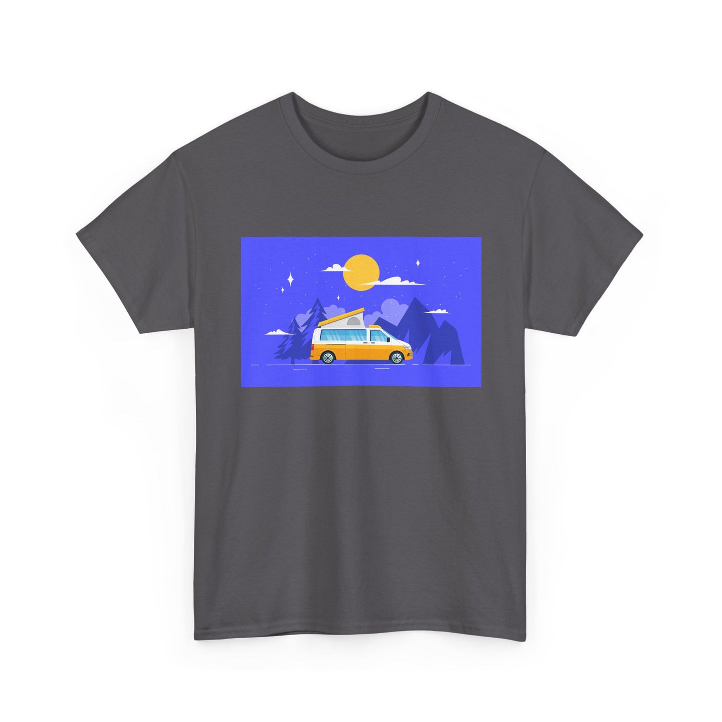 Vintage Van Adventure Tee, Unisex Heavy Cotton Tee, Summer Road Trip Shirt, Camping T-Shirt, Travel Gift, Outdoor Enthusiasts - MaisonThreadory