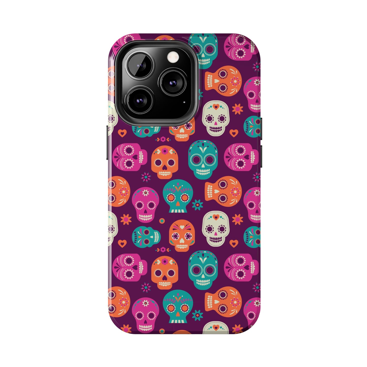 Colorful Skull Phone Case, Tough Cases for Halloween, Unique Phone Cover, Day of the Dead, Fun and Durable Accessories