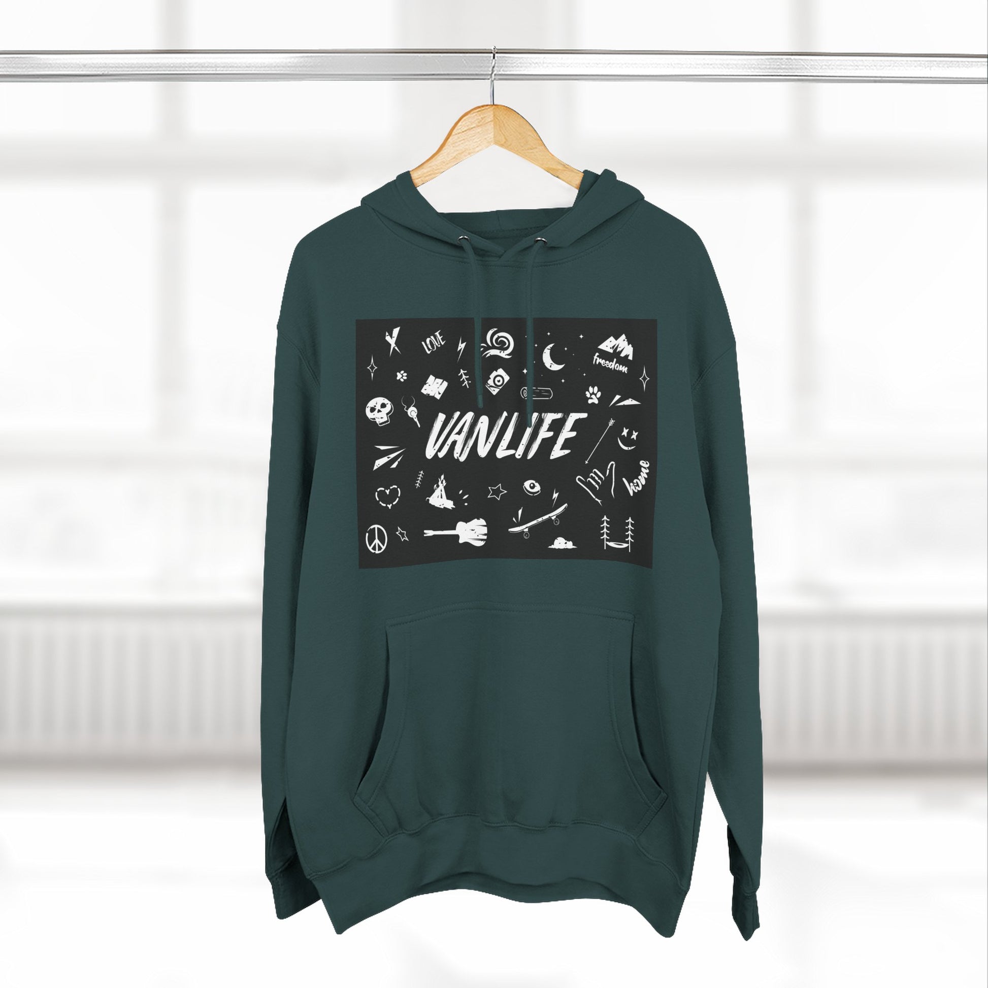 Vanlife Adventure Hoodie - Cozy Fleece Sweatshirt for Travel Lovers, Outdoor Enthusiasts, Camping, Road Trips, Gift for Explorer - MaisonThreadory