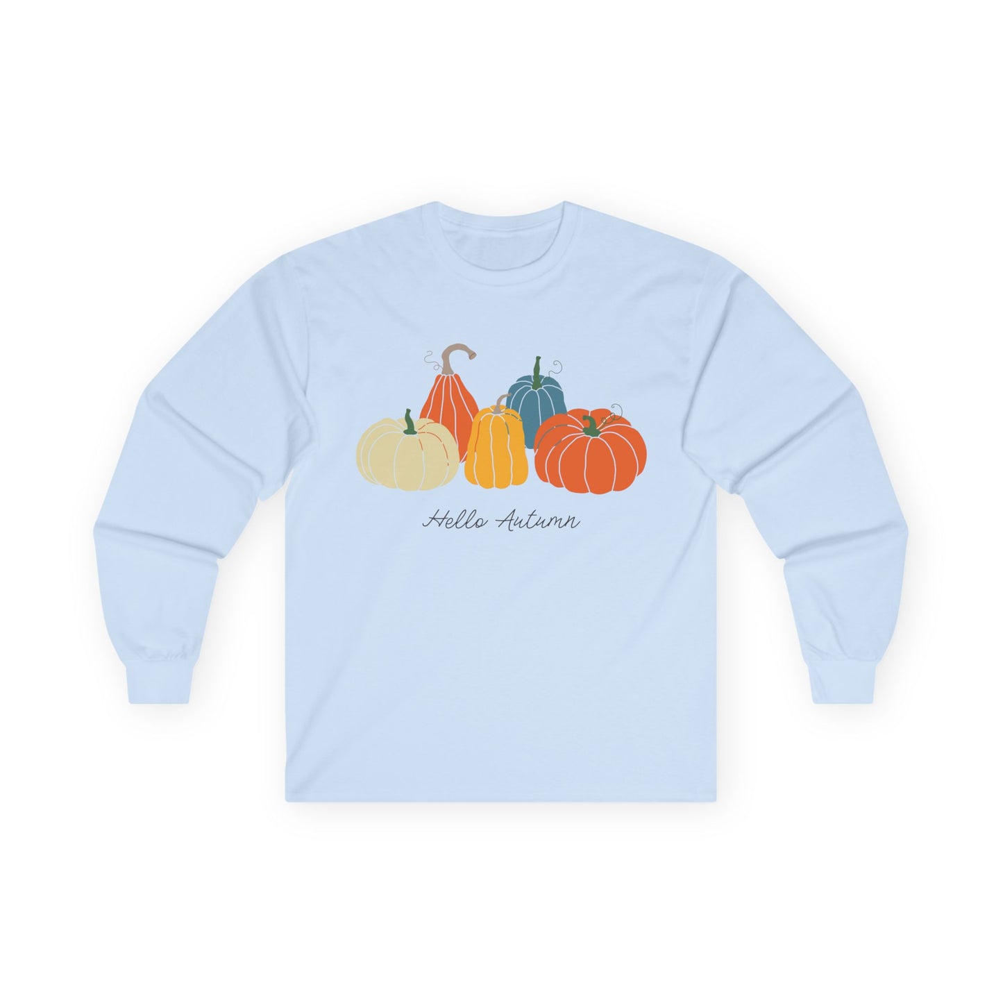 Autumn Pumpkins Long Sleeve Tee | Cozy Fall Shirt, Unisex Tee, Halloween Gift, Pumpkin Lovers Apparel, Casual Fall Outfit - MaisonThreadory