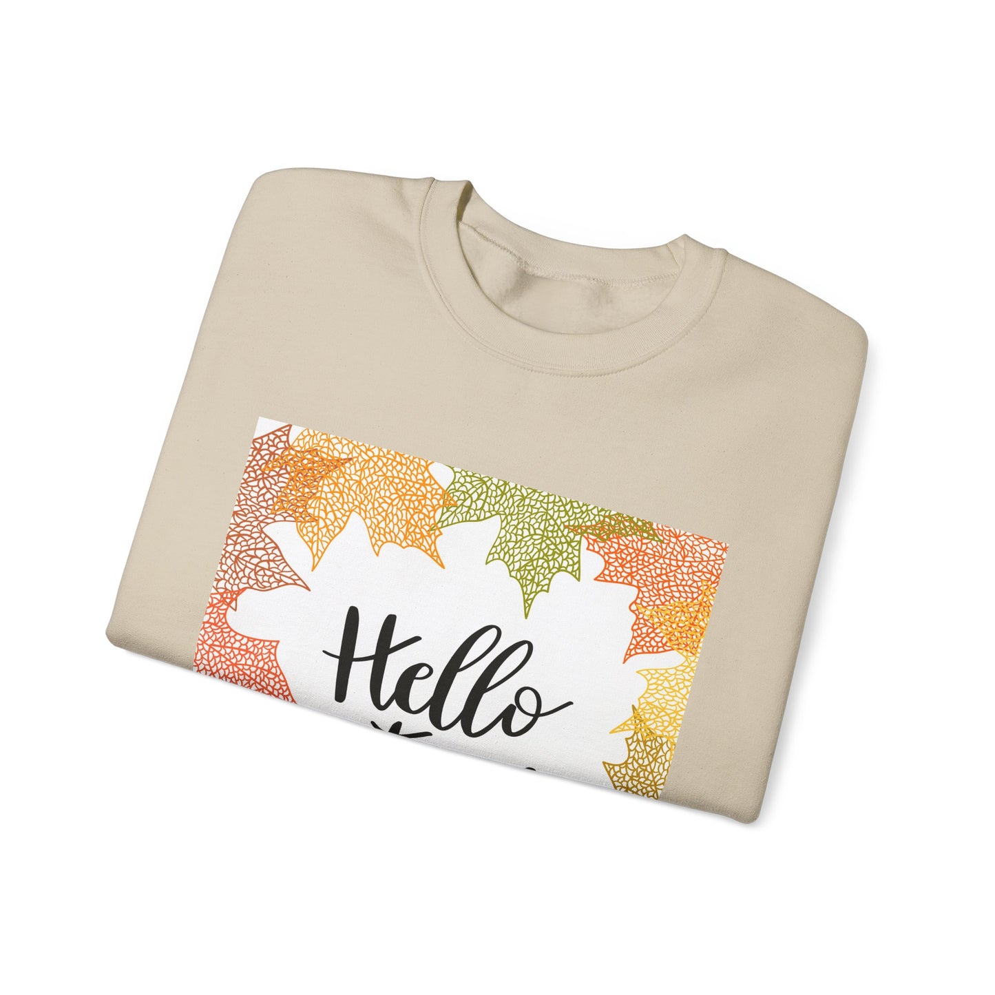 Autumn Vibes Crewneck Sweatshirt, Comfortable Fall Apparel, Unisex Sweater for Cozy Days, Perfect Gift for Fall Lovers, Hello Autumn Design