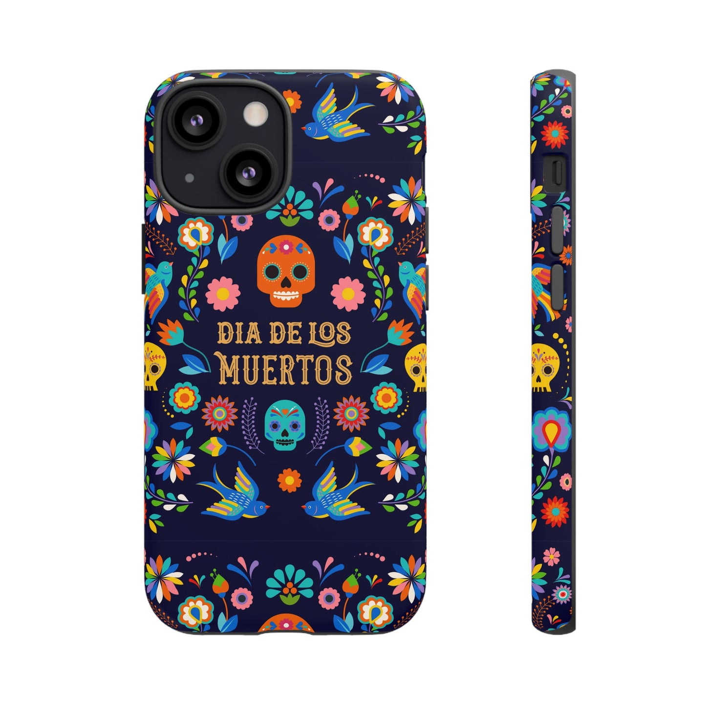 Colorful Dia de los Muertos Phone Case, Skull Design, Floral Phone Cover, Sugar Skull Accessories, Day of the Dead Gift