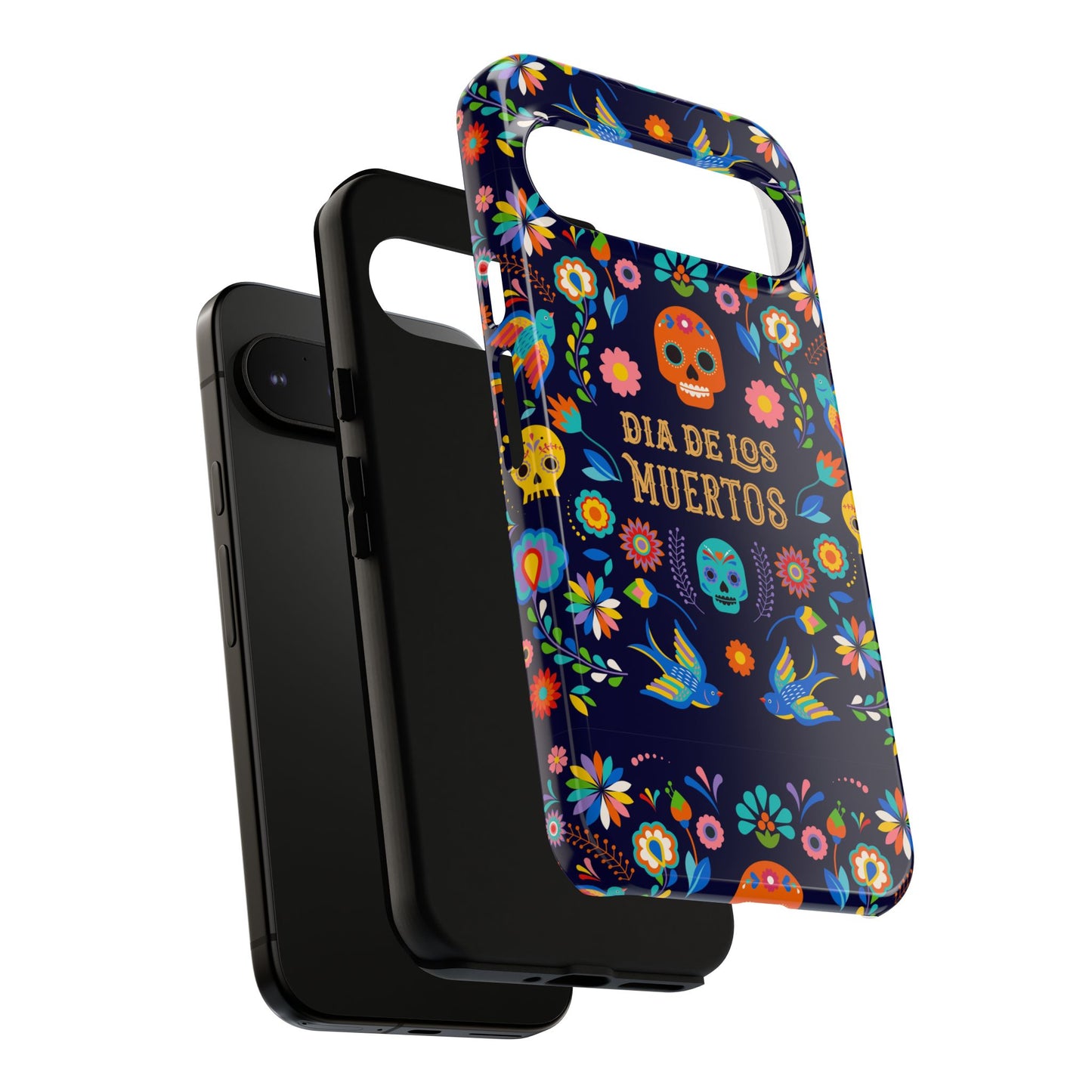 Colorful Dia de los Muertos Phone Case, Skull Design, Floral Phone Cover, Sugar Skull Accessories, Day of the Dead Gift