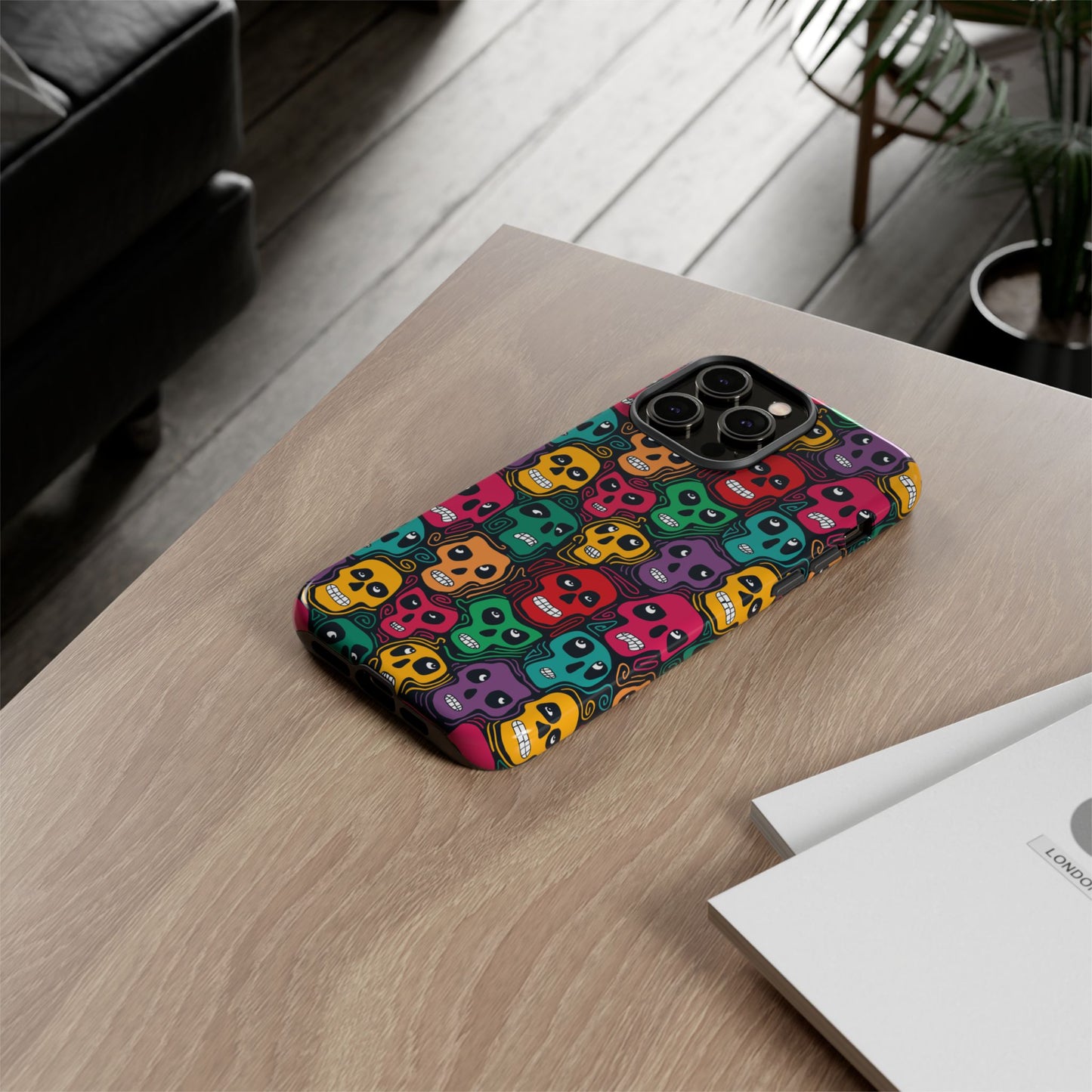 Phone Case, Day of the Dead Tough Case Phone, Mexican Skull Phone Cover, Floral Skeleton Phone Protector, Sugar Skull iPhone Case, Tough