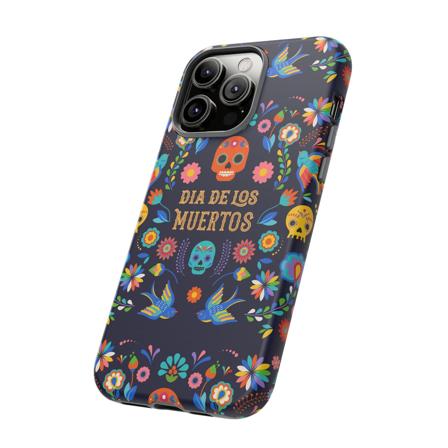 Colorful Dia de los Muertos Phone Case, Skull Design, Floral Phone Cover, Sugar Skull Accessories, Day of the Dead Gift